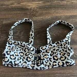 Blue Life Leopard Print Bikini Top